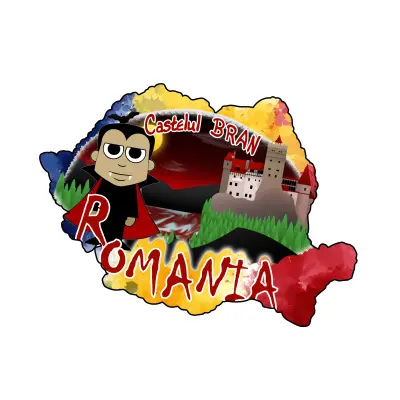 Harta, romania, castelul bran, magnet frigider  mgs011